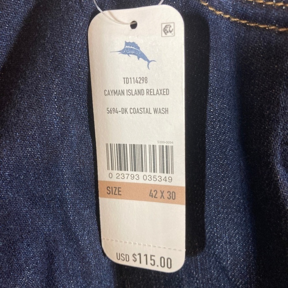 NWT Tommy Bahama Men's Cayman Island Relaxed Jeans 42x30 Dk Blue Casual Classic - Picture 4 of 6